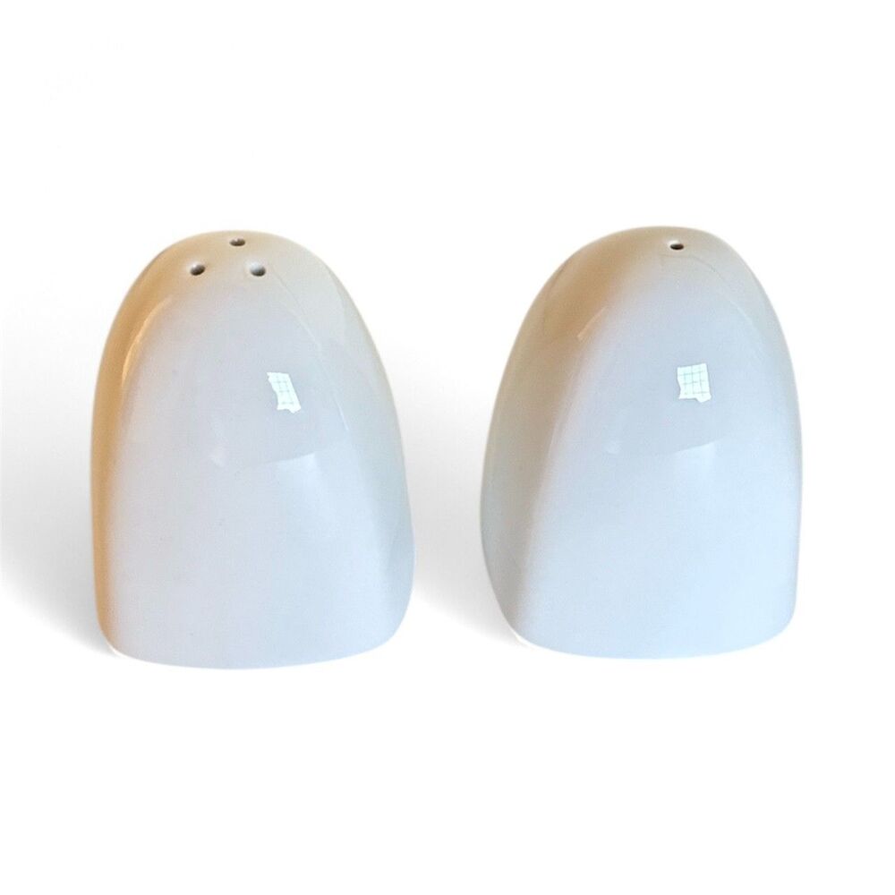 Vintage PIER ONE Pier 1 Salt and Pepper Shakers White Ceramic Modern Simple